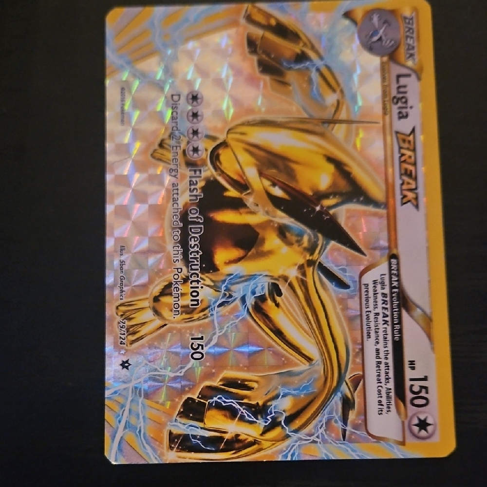 Pokemon Gold Lugia BREAK Holo Trading Card